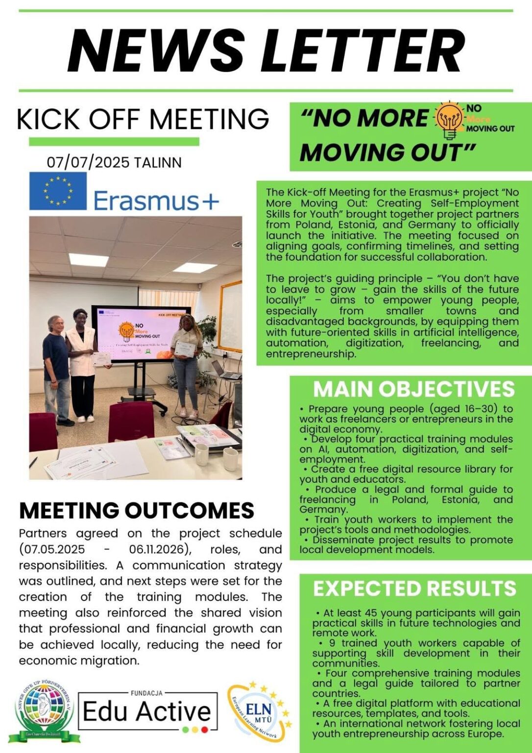 No More Moving Out Erasmus+ project poster